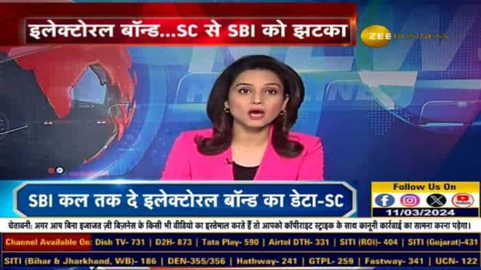 इलेक्टोरल बॉन्ड मामले पर SBI को बड़ा झटका, सुप्रीम कोर्ट ने SBI को 12 मार्च तक पूरी डिटेल देने का आदेश दिया