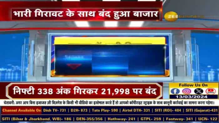 आज बाजार भारी गिरावट के साथ हुआ बंद, Sensex 907 अंक गिरकर 72,762 पर बंद