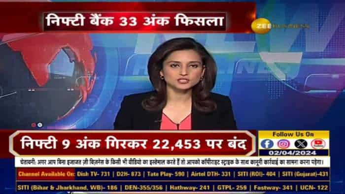 सेंसेक्स 73,904 और निफ्टी 22,453 पर बंद हुआ