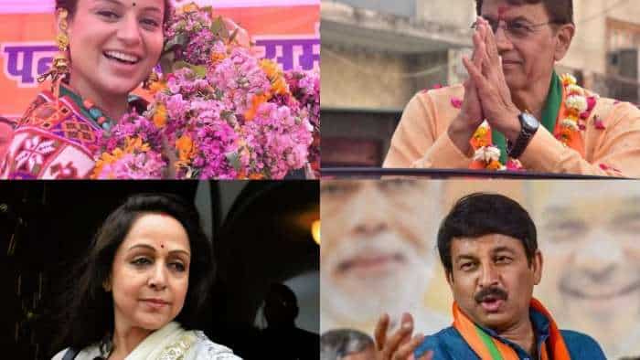 Lok Sabha Election 2024 Results celebrity hot seats hema malini kangana ranaut ravi kishan manoj tiwari see full list here