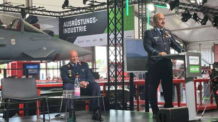 Air Chief Marshal VR Chaudhari flies sortie Eurofighter aircraft Typhoon at German airbase