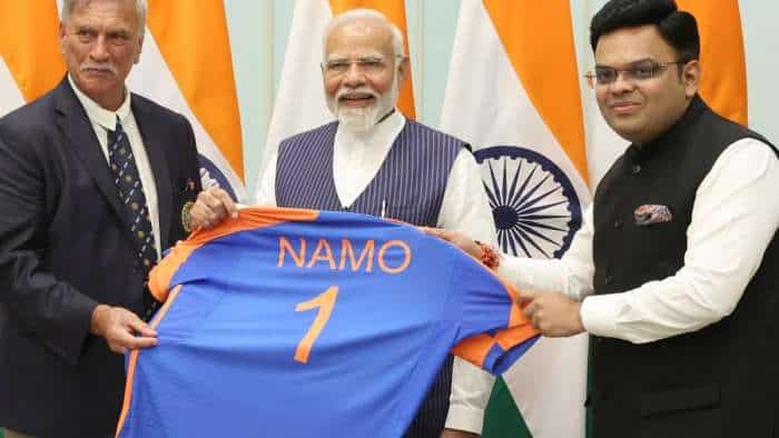 BCCI President Roger Binny Secretary Jay Shah presented special NAMO 1 Jersey to PM Narendra Modi