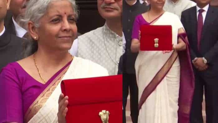 budget 2024 finance minister nirmala sitharaman saree colour style for budget speech from 2019 to 2024