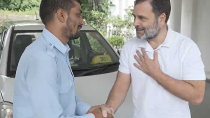 Rahul Gandhi with Uber Driver highlights gig workers plight posts video of his ride in Uber cab