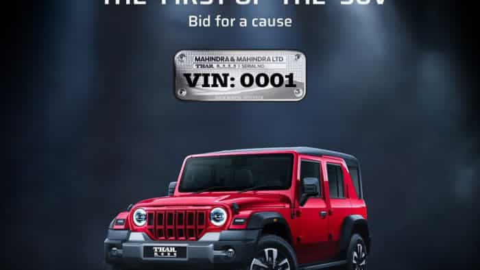 Mahindra Thar Roxx with VIN 0001 to be deliver soon via bidding auction check all details 