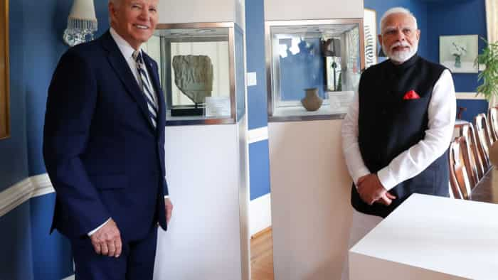 PM Modi in USA gifts antique silver hand engraved train model of Indian Railways to US President Joe Biden