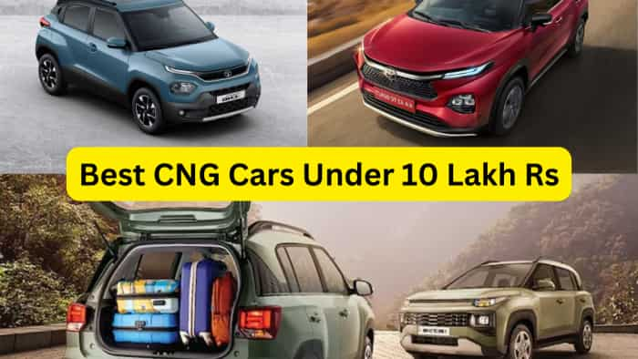 Best CNG Cars under 10 lakh rupees with good mileage and safety nexon punch brezza exter taisor 