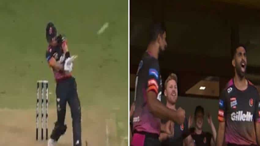 VIDEO: न्यूजीलैंड के तेज गेंदबाज ने बल्ले से किया करिश्मा, आखिरी गेंद पर छक्का जड़ दिलाई टीम को जीत, खुशी से उछल पड़े खिलाड़ी 