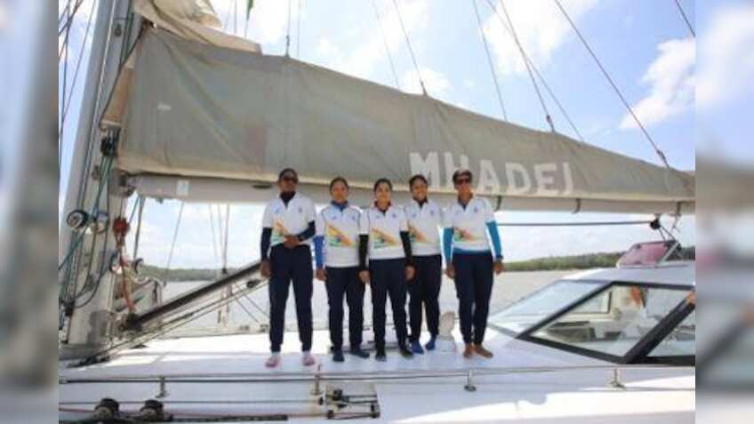Indian Navy’s first all-women crew sails into Port Louis, Mauritius 