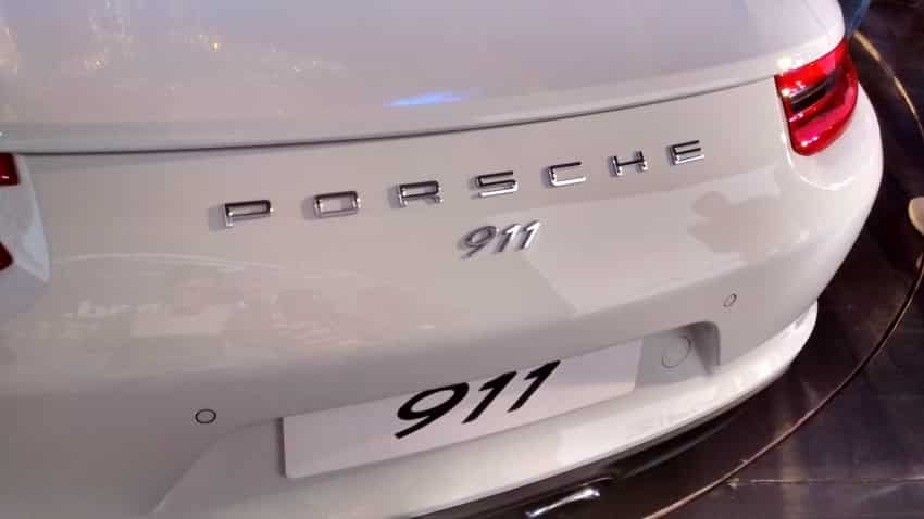 The rear end of the new Porsche 911 