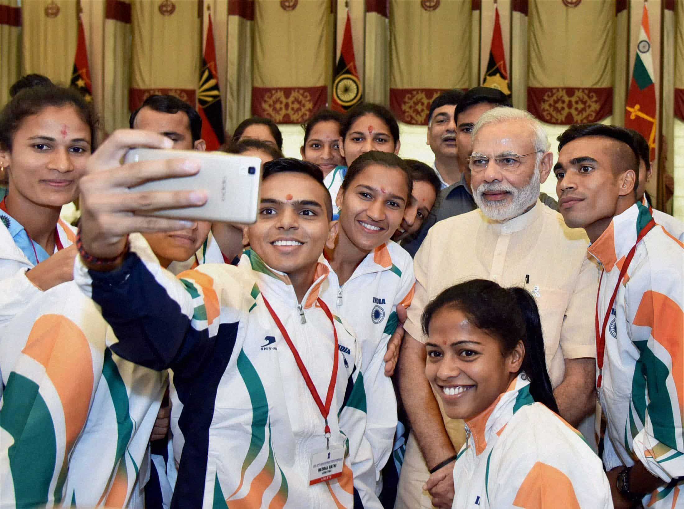The group of athletes also indulged in a short selfie session with the Prime Minister at the send-off ceremony. PTI