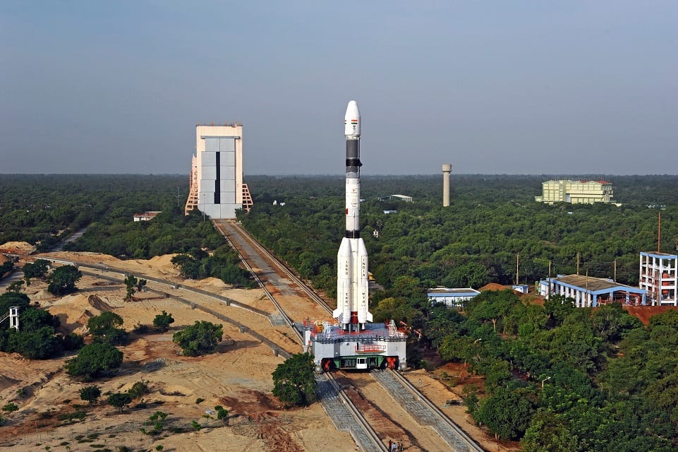 Panoramic View of GSLV-F05 being moved from VAB towards Launch Pad. Photo: Official website