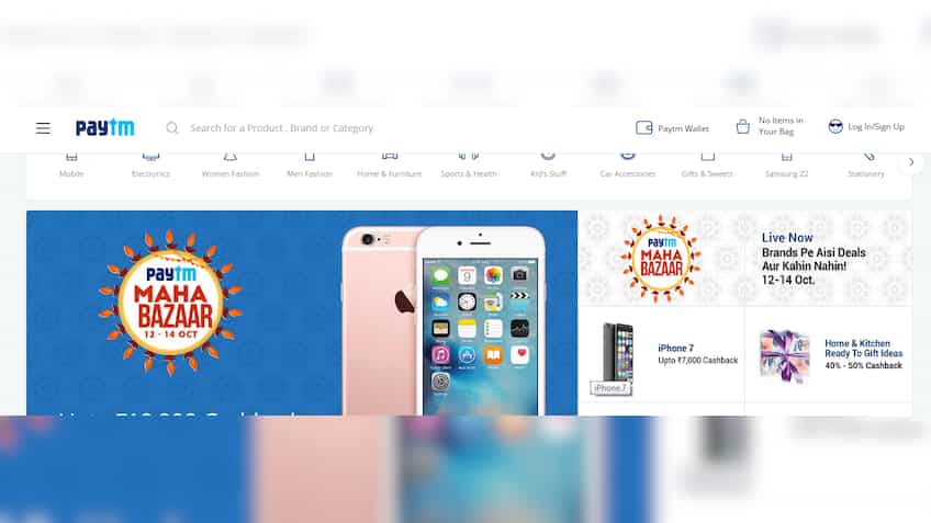 Paytm launches 'Maha Bazaar Sale' on Oct 12 
