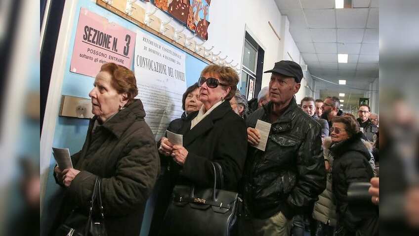 Euro skids, shares hit after Italy votes ''no'' on reform