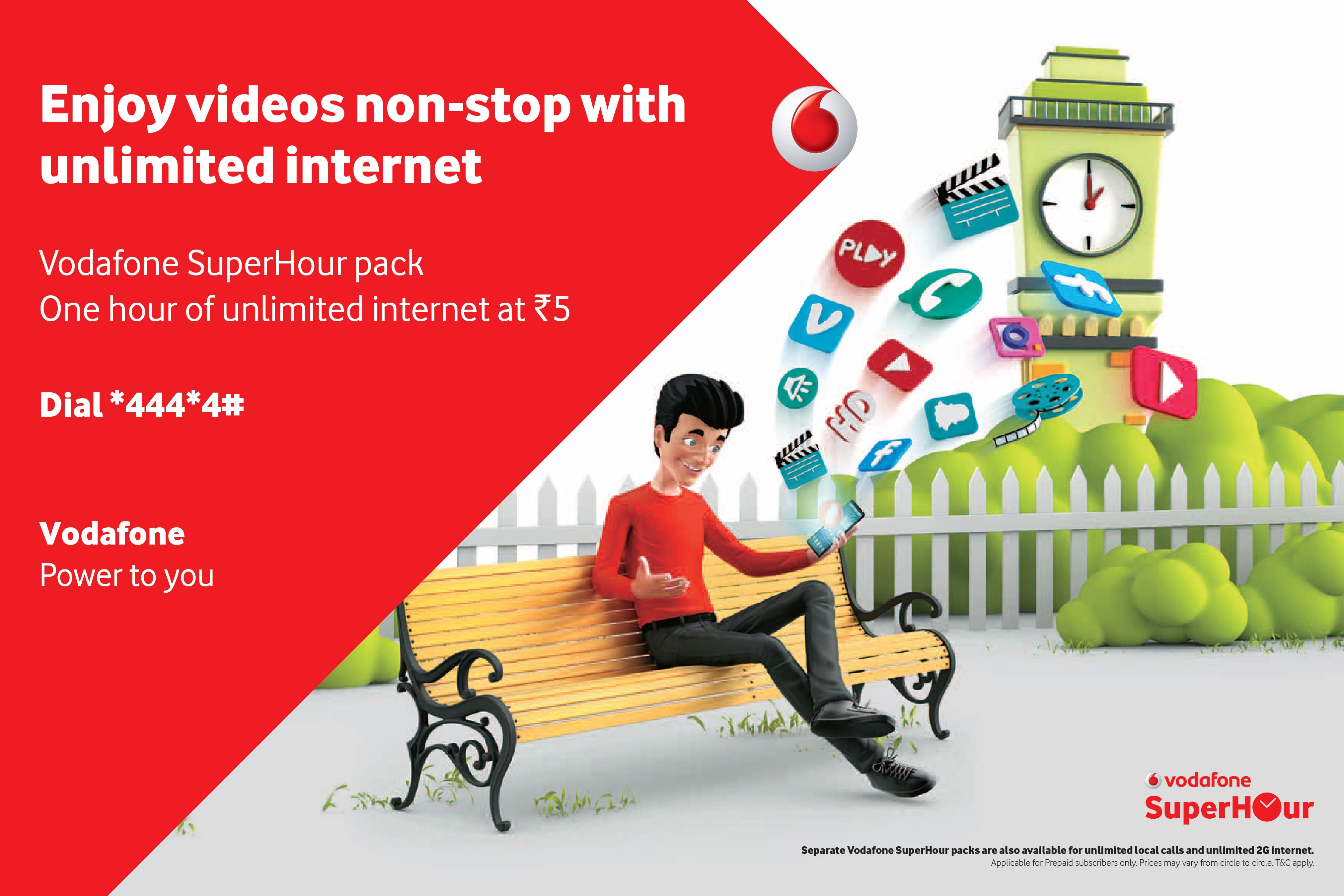 Vodafone announces unlimited 4G/3G data packs for Rs 16 an hour; starting January 7