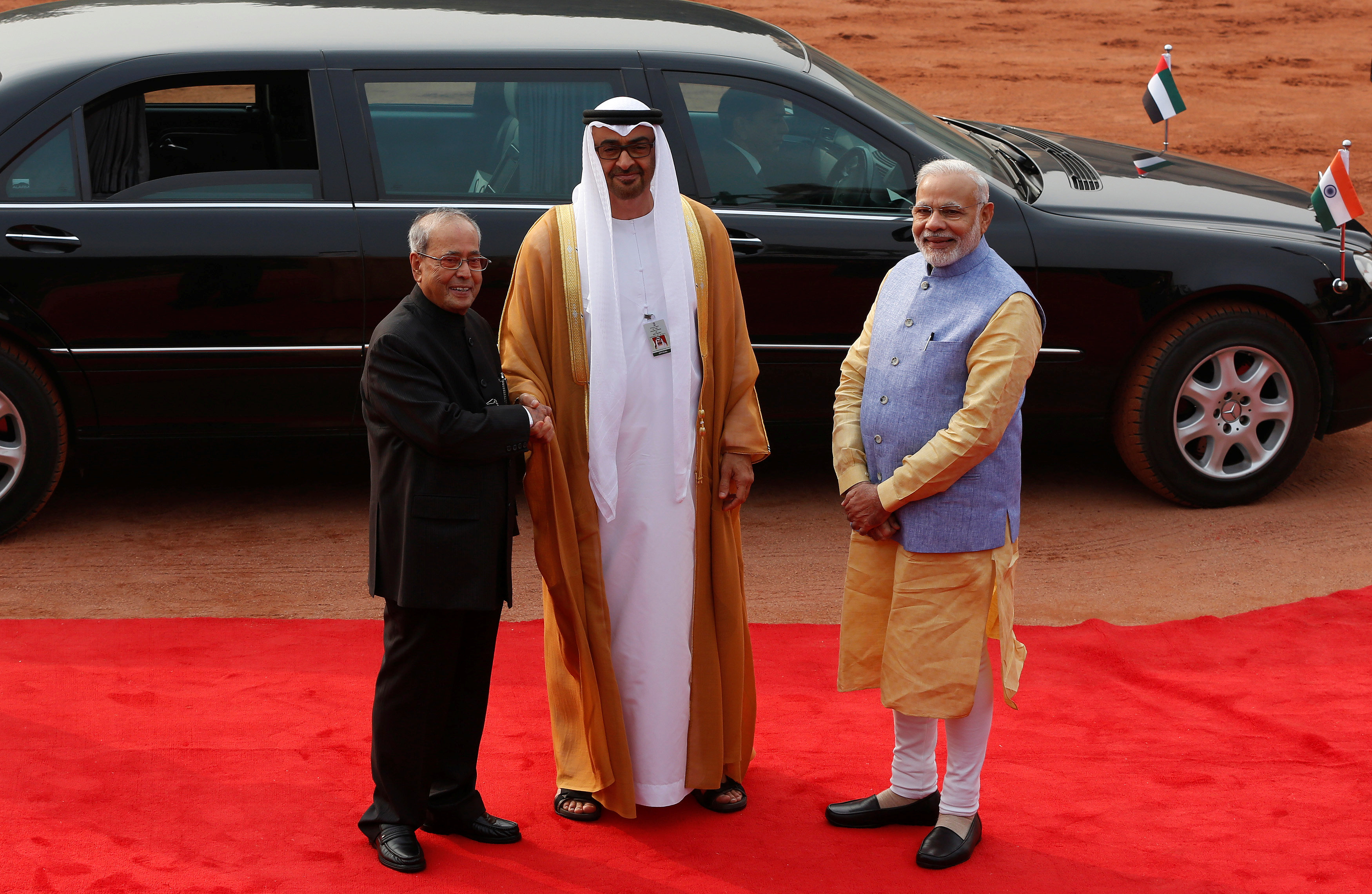 PM Modi welcomes Abu Dhabi Crown Prince at Republic Day parade