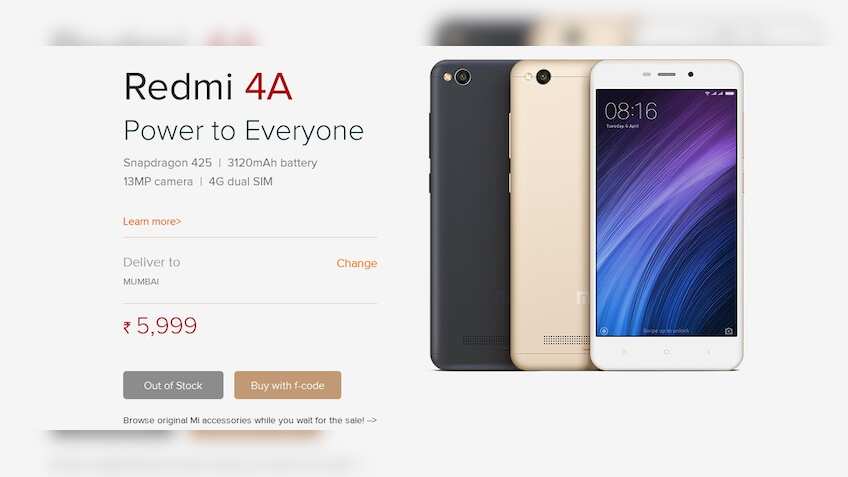 Xiaomi Redmi 4A flash sale goes out of stock within minutes 