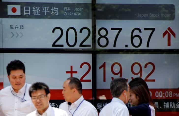 Asian shares dip on profit-taking after Dow hits 22,000