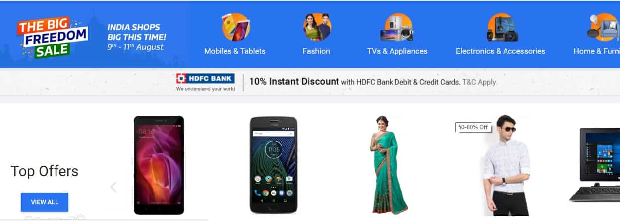 Big Freedom Sale: Flipkart offers additional 10% discount for HDFC bank debit, credit card holders