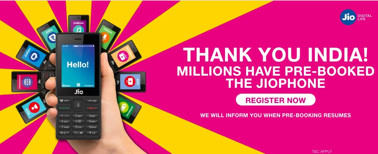 Reliance Jio to start delivery of 60 lakh pre-booked JioPhone from Navratri