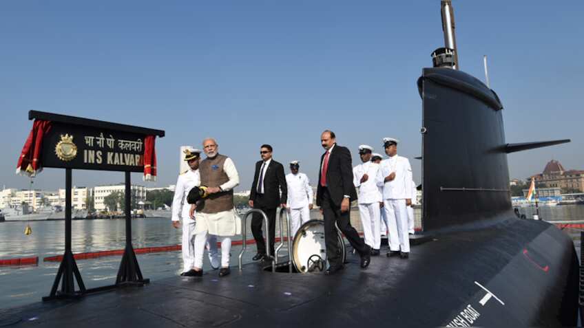 PM Modi commissions submarine Kalvari, says will boost Navy's might