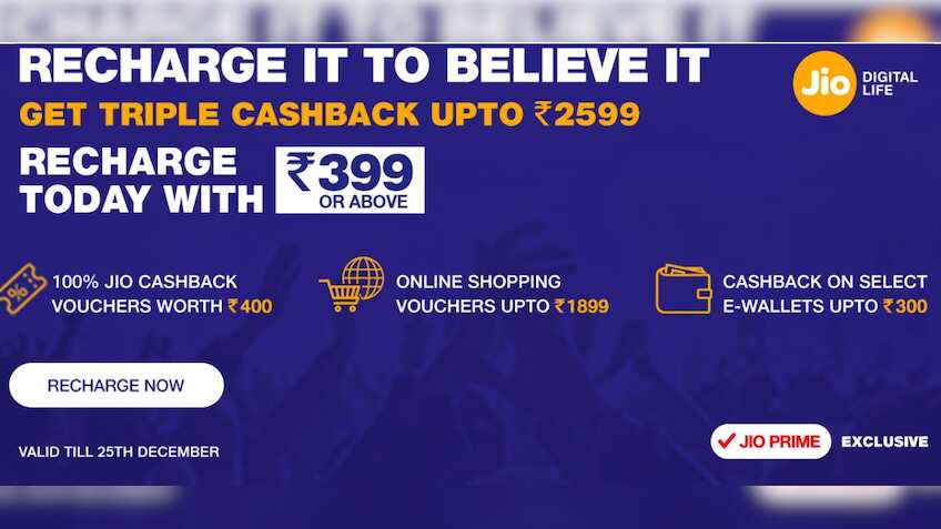 Reliance Jio extends Triple Cashback offer till December 25