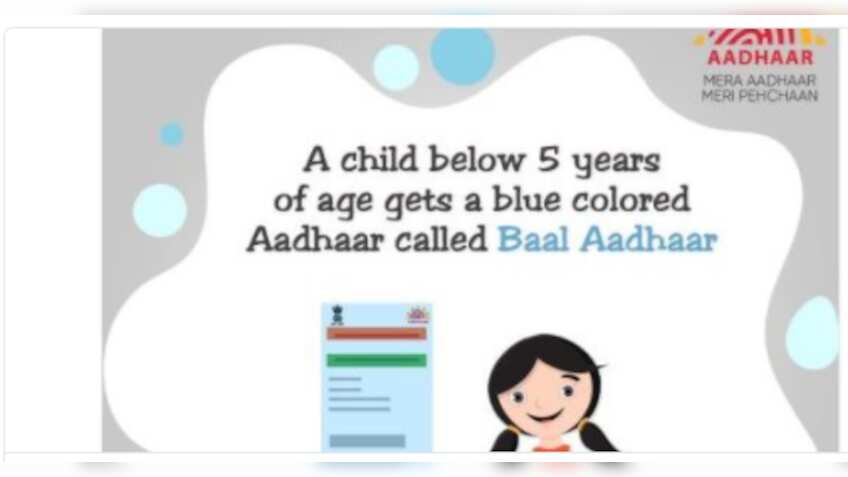 Aadhaar card for children below 5 years of age launched by UIDAI 