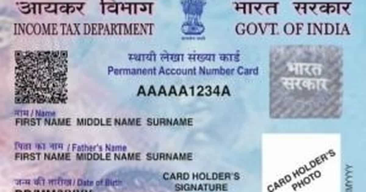 Pan Card Format In India