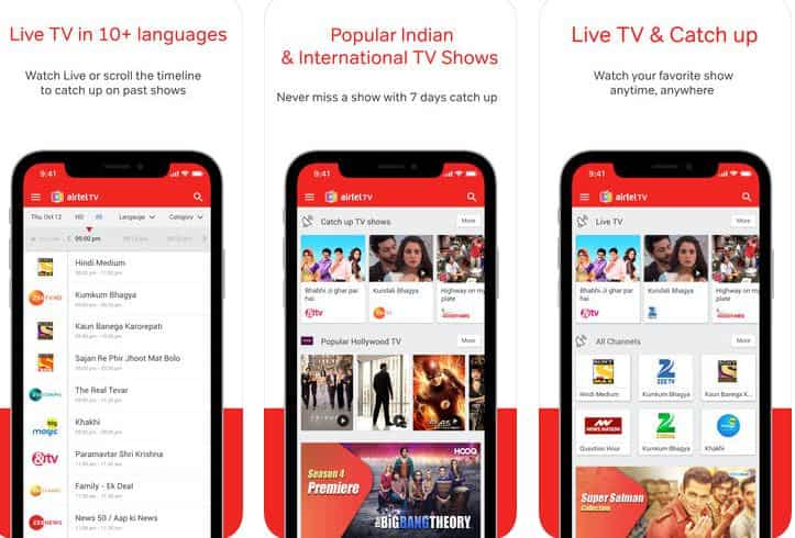 Airtel live best sale tv online