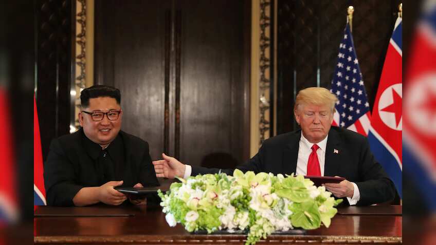 President Trump offers to end Korea war games after historic Kim summit