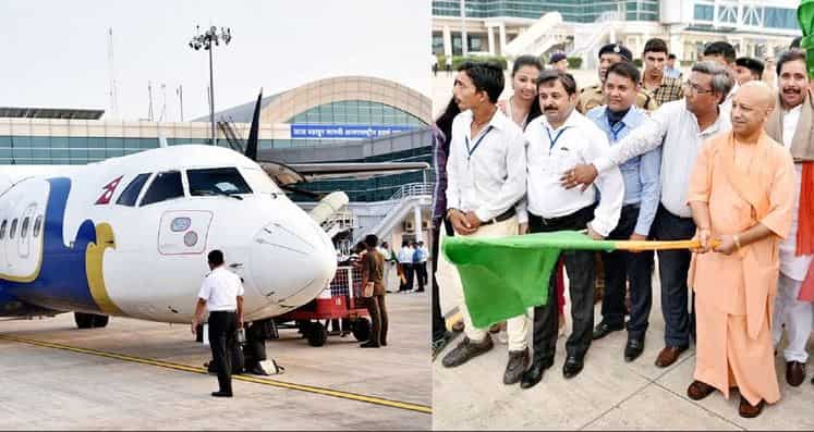 UP CM Yogi Adityanath flags off first direct flight from Kathmandu ...