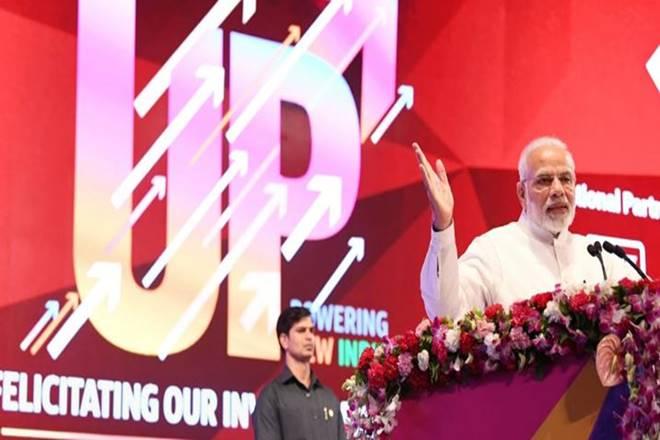 PM Narendra Modi lays foundation of Mobile Open Exchange Zone at WTC Noida