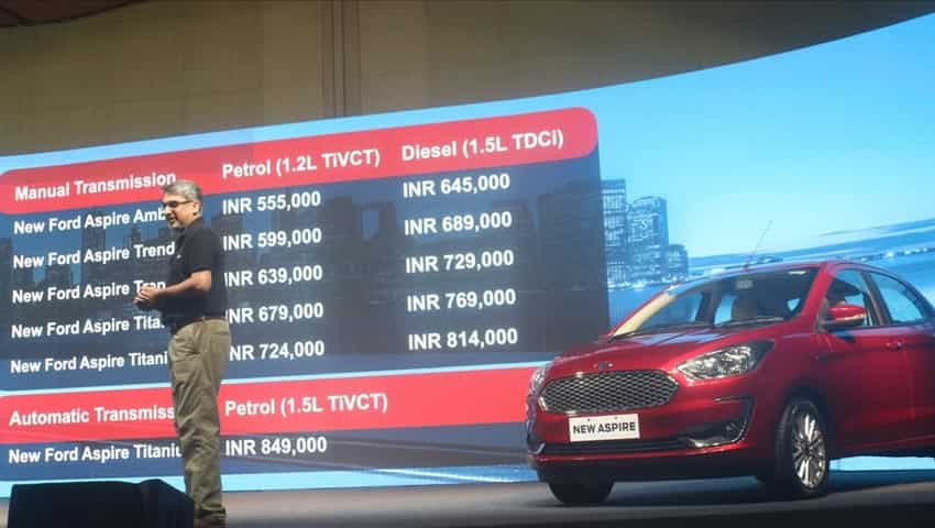 New Ford Aspire: Diesel trims prices start Rs 6.45 lakh