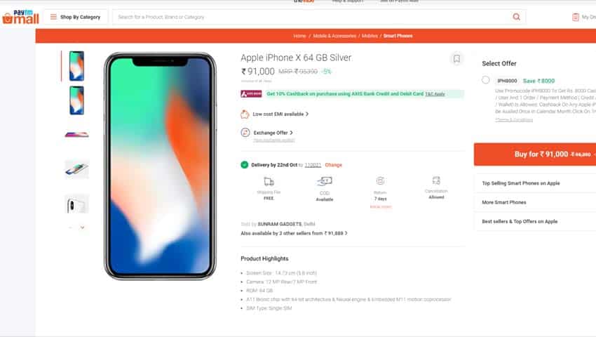 Paytm Mall sale offer: Apple iPhone X, iPhone XS, iPhone XS Max prices cut 
