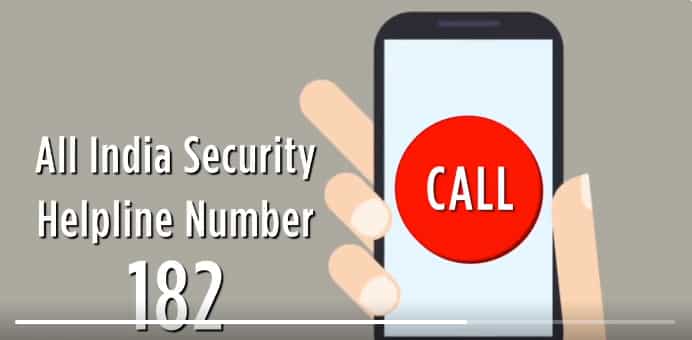 All India Security Helpline number 182