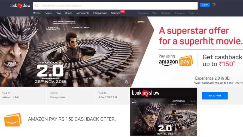 2.0 Ticket Booking: Wow! Amazon, Paytm, ICICI Bank offering big discounts for Rajinikanth, Akshay Kumar film