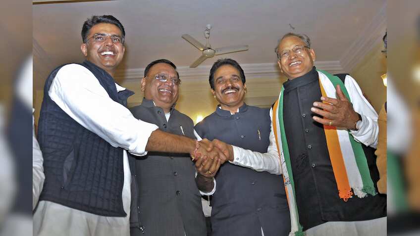 Congress single-largest party in Rajasthan with 99 seats, BJP gets 73