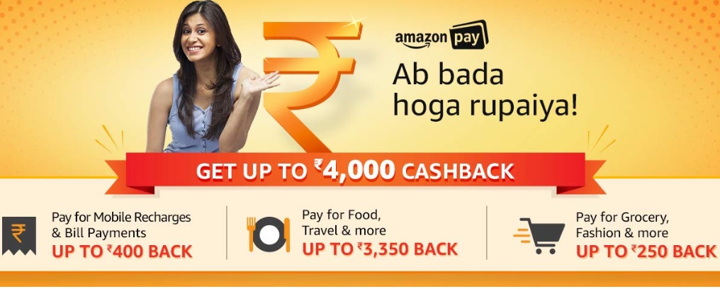 Amazon Pay offer: Get up to Rs 4000 cashback on shopping, mobile recharge, bill payment, food, movie tickets