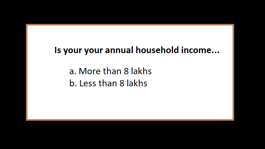 General Category Reservation Calculator: Whats your annual household income?