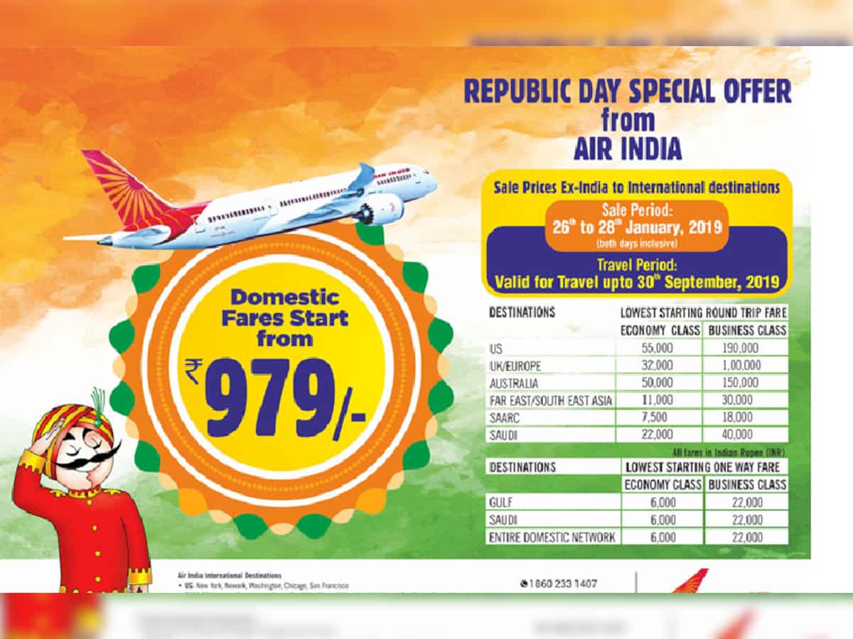 Wow! Flight tickets at just Rs 979! Air