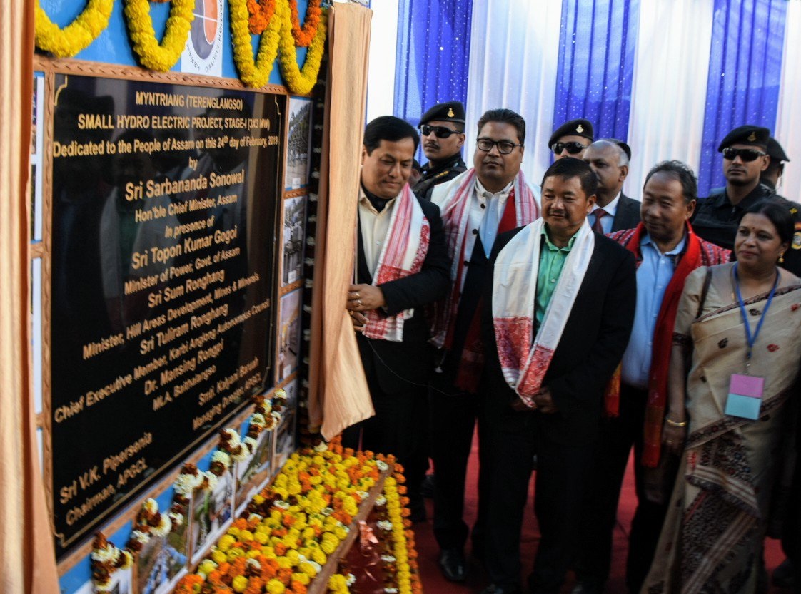 9 MW Myntriang Small Hydro Electric Project inaugurated by Assam CM Sarbananda Sonowal