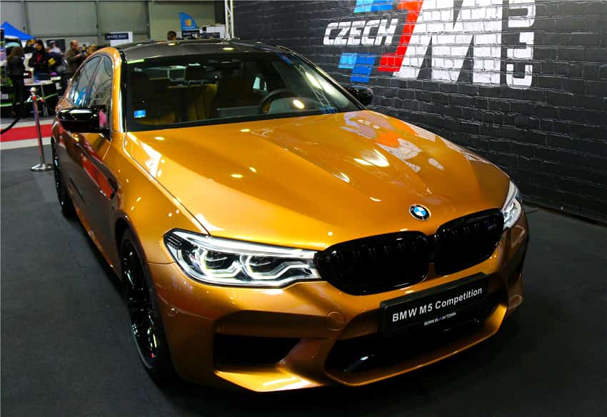  BMW M5 sports car at Autoshow Prague