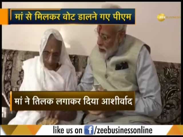 Lok Sabha election 2019: PM Modi meets his mother before casting vote