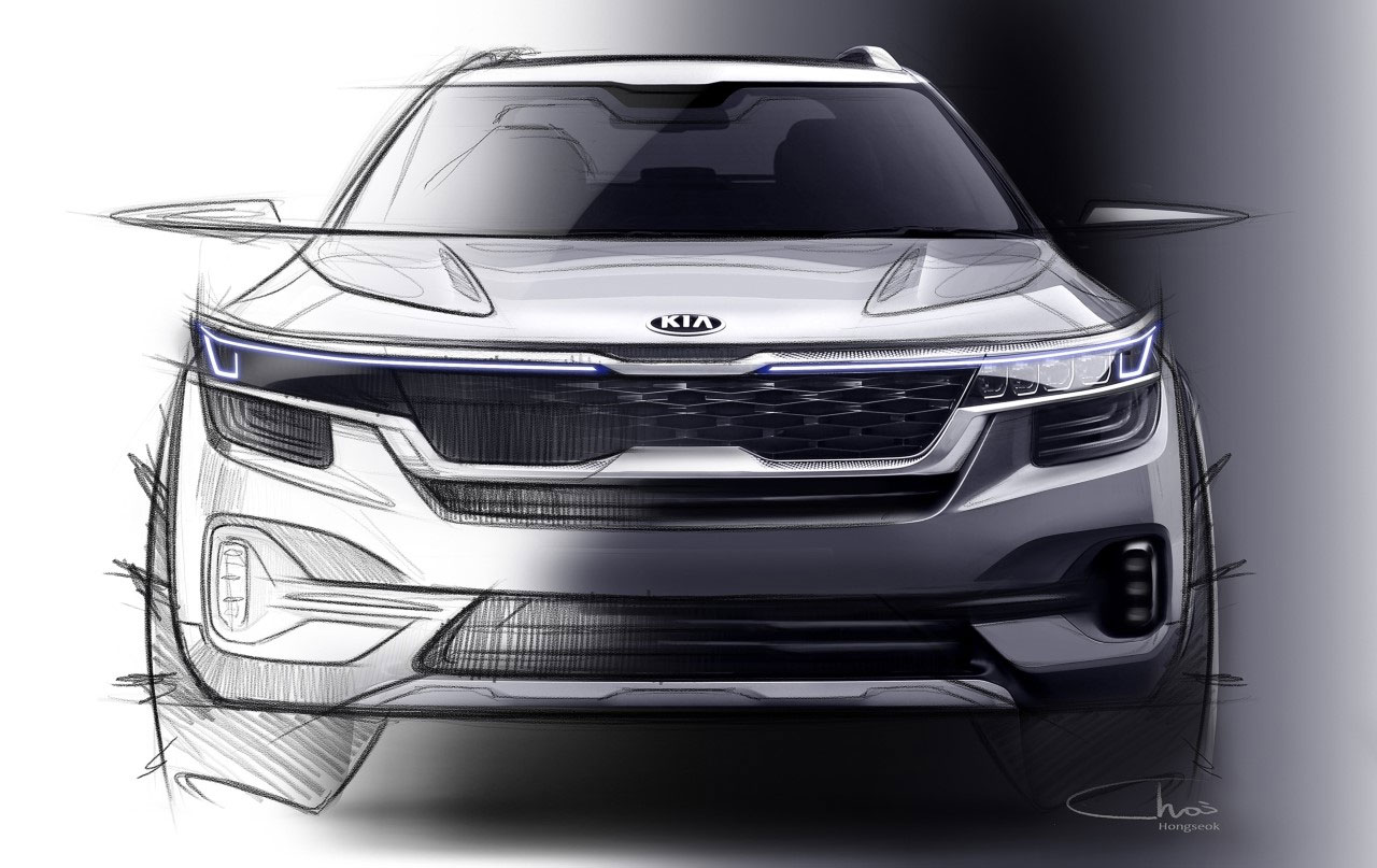 1st images of Kia's 1st car! Coming this summer - Kia's SP Concept SUV | Will its tiger nose grille let the car roar? See design sketches