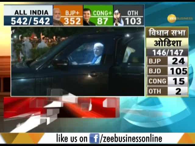 PM Modi arrives at BJP Headquarters, New Delhi