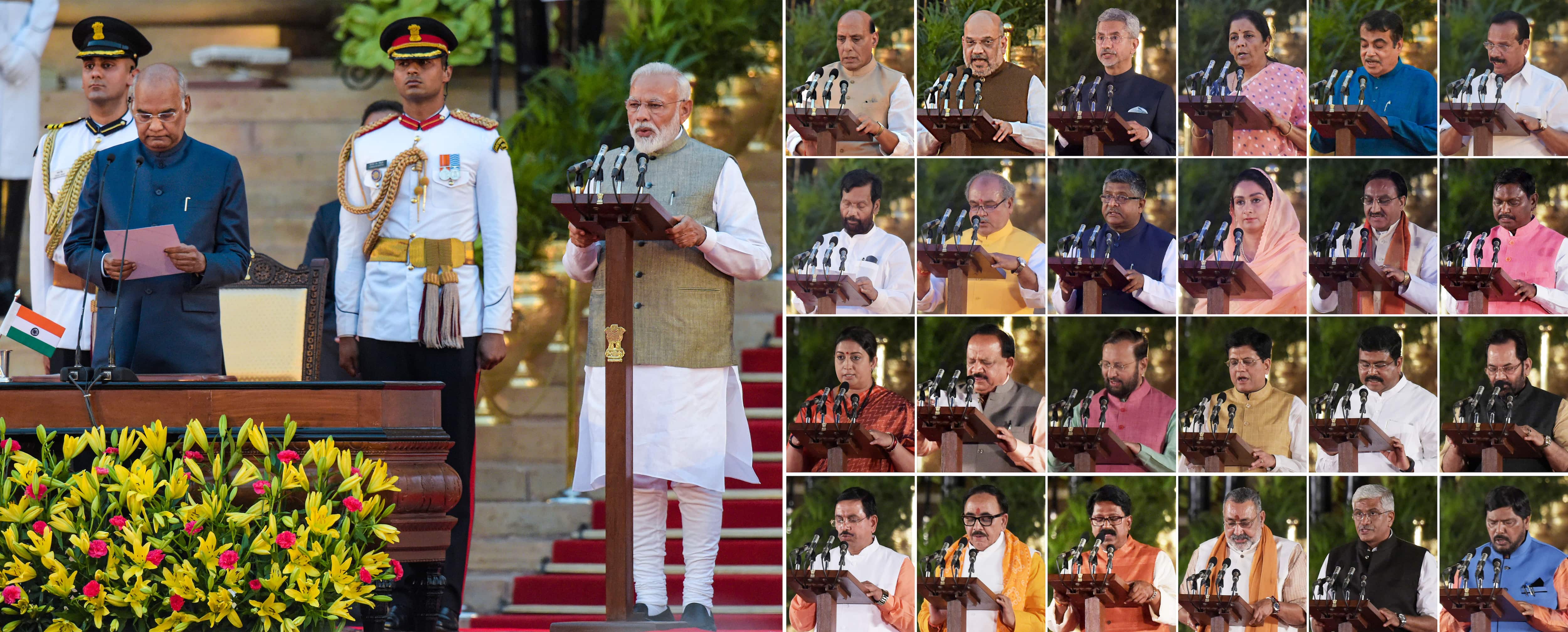 Modi 2 0 Council Of Ministers From White Kurta Pyjama Hindi