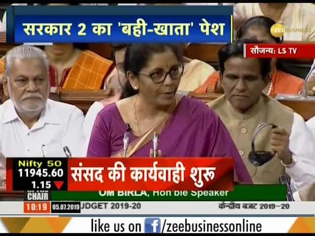 #BudgetWithZee | Finance Minister Nirmala Sitharaman presents Union Budget 2019-20 in Lok Sabha