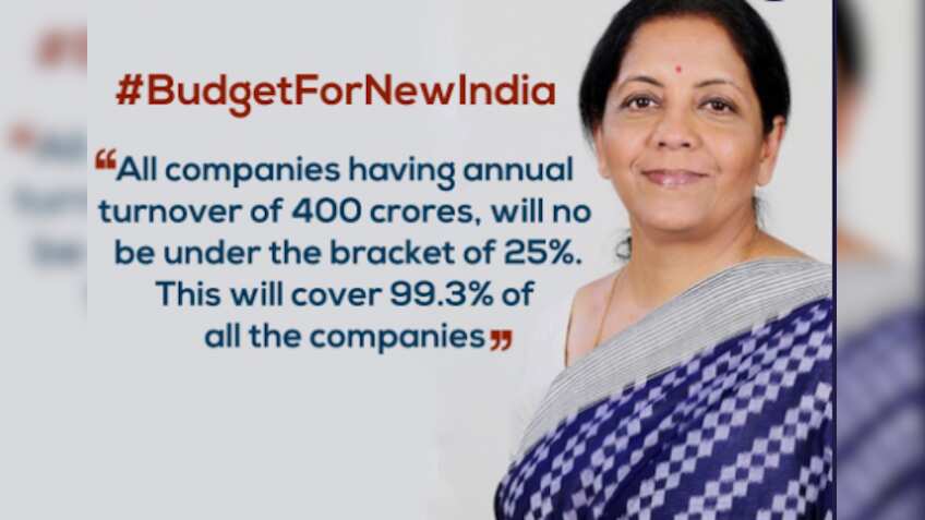 Budget 2019: Corporate tax cut to 25% on companies with turnover up to Rs 400 cr
