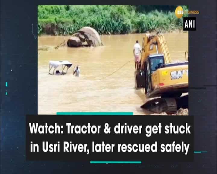 Watch: Tractor & driver get stuck in Usri River, later rescued safely