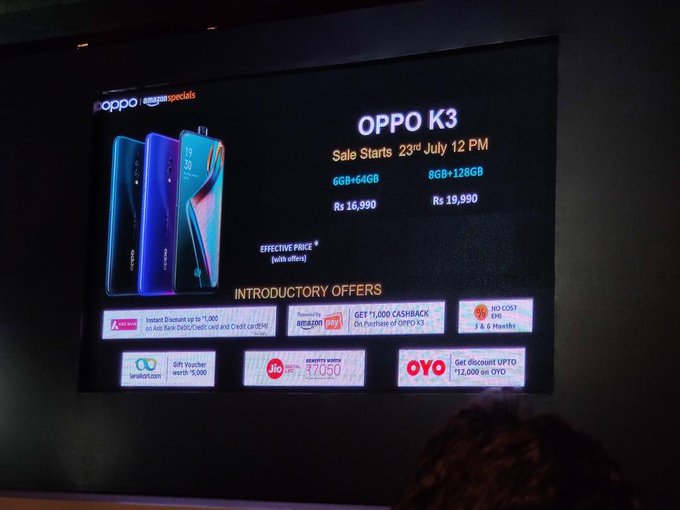 Oppo K3 launched in India with selfie pop-up camera, in-display fingerprint scanner; check price